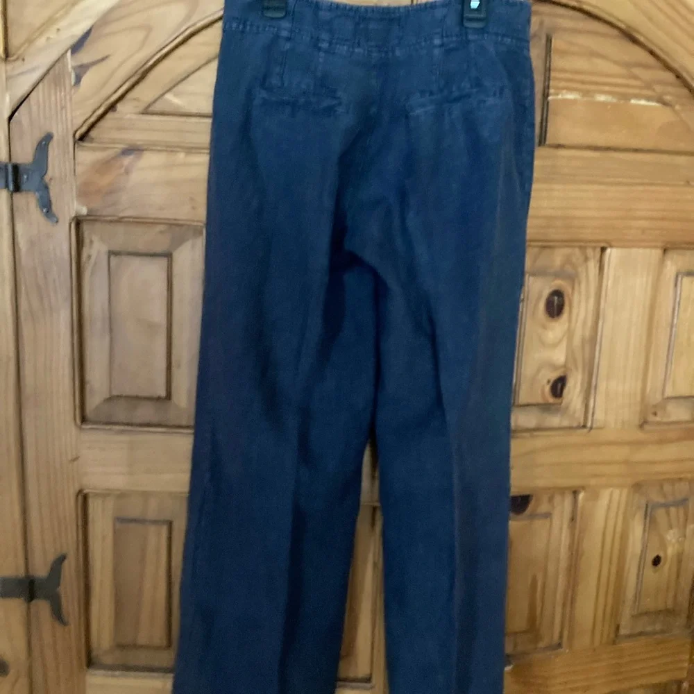 2/10.00 Elevenses Dark Blue Wide-Leg Jeans with Lace-Up Detail - Picture 3 of 8